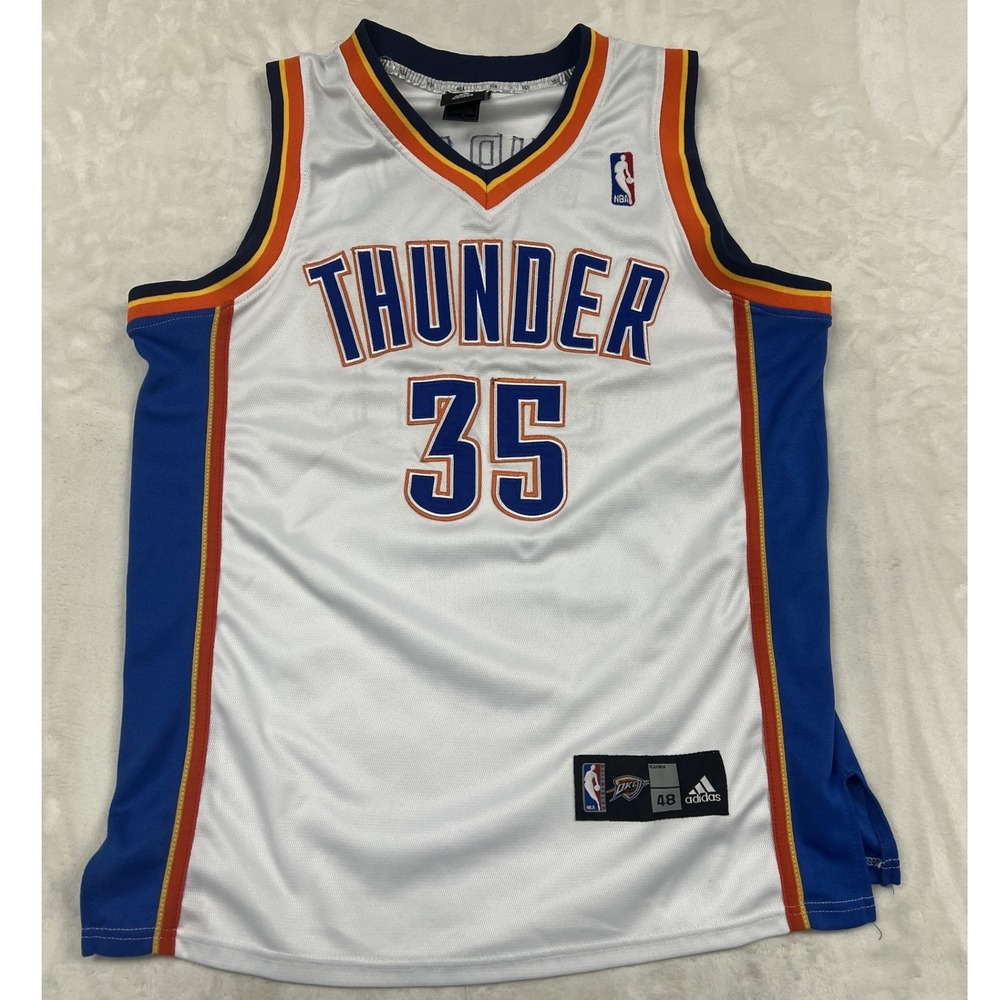 Adidas Basketball Jersey Mens 48 White OKC Thunder Kevin Durant 35 Stitched NBA